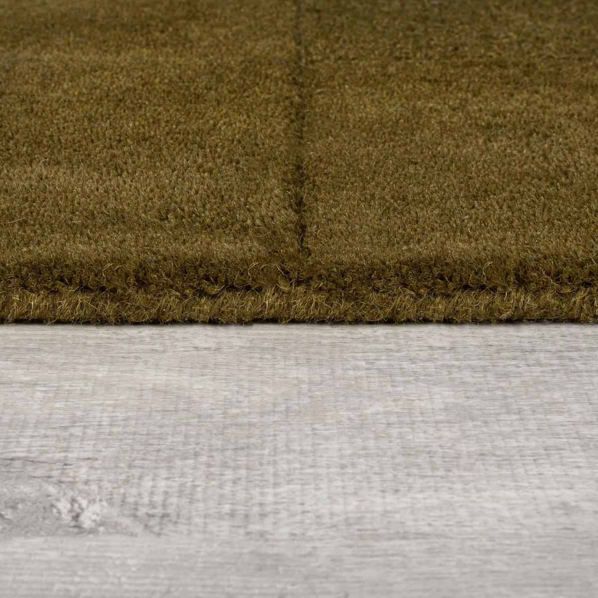 WOLLTEPPICH DEBEN, mit Schachbrettmuster, Grün, 120 x 170 cm - Grün, Textil (170/120cm) - KADIMA DESIGN
