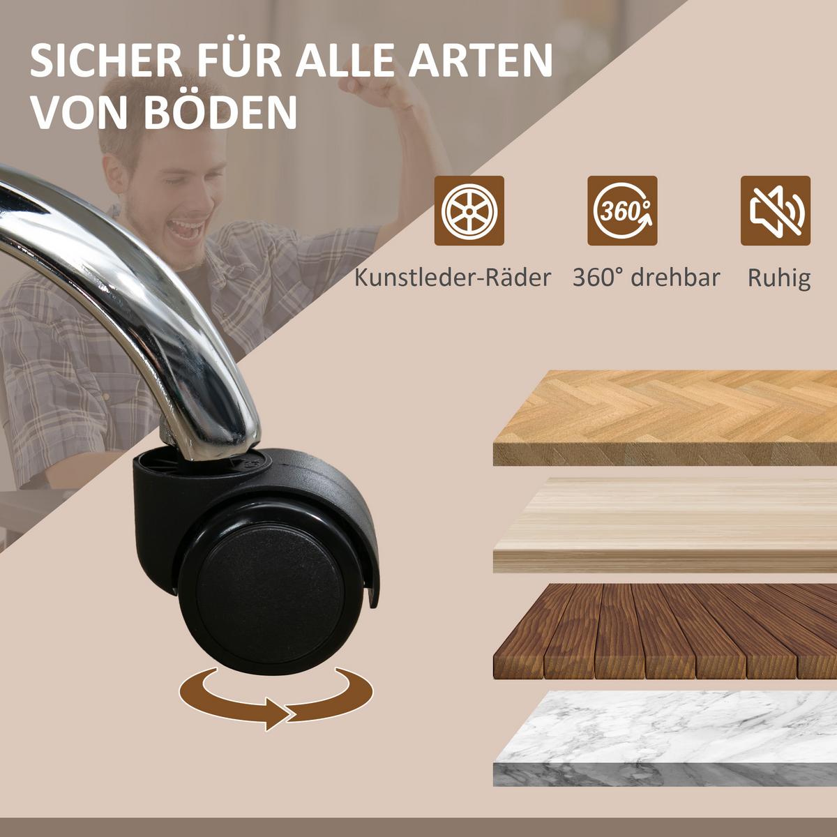 BÜROSTUHL mit Vibrtationsmassage, Ergonomischer Schreibtischstuhl mit Heizung - Grau, Metall (67/119/72cm) - Vinsetto