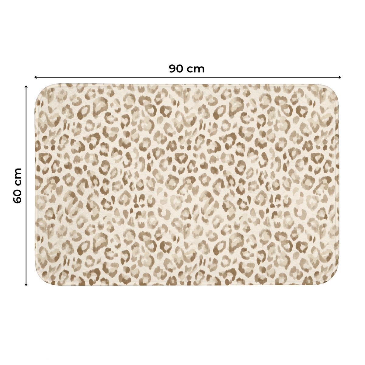 WC-VORLEGER Leopard - Klassisch - Beige Toilettenteppich 90x60 cm - Hellbraun, Textil (90/1cm) - OnlyWow