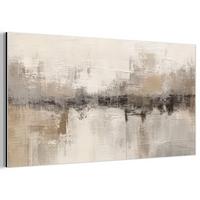 METALLBILD Moderne Kunst - Abstrakt - Beige 80x40 cm - Beige, Metall (80/40cm) - MuchoWow