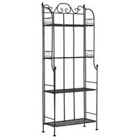 GARTENREGAL schwarz Metall 4 Ablageflächen klappbar Isernia - Goldfarben/Schwarz, Metall (61/155/29cm) - Beliani