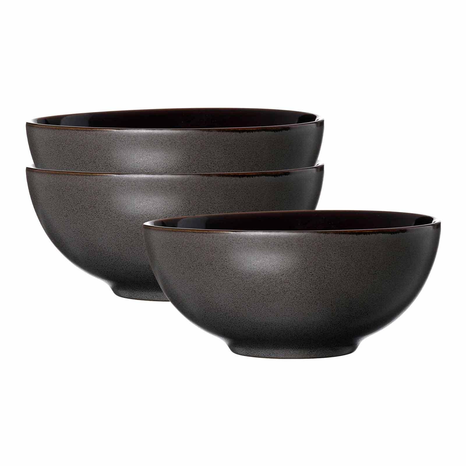 POKE BOWL SCHALEN Merida Anthrazit ø 17,5 cm 3er Set - Anthrazit, Keramik (17.5cm) - Ritzenhoff Breker