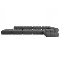 ECKSOFA modulares Sofa Felto-L3 - 475x190x70 cm Dunkelgrau Velours - Dunkelgrau, Holzwerkstoff/Textil (475/190cm) - ALTDECOR