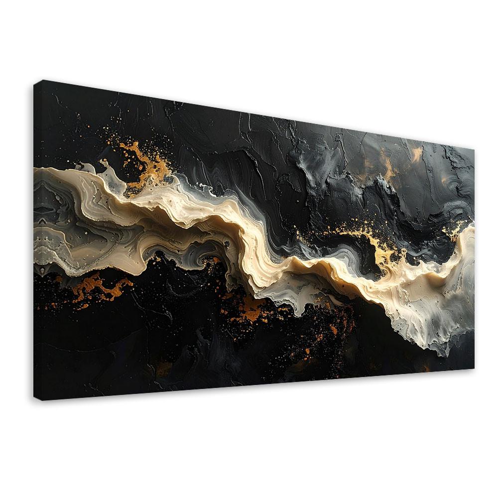 LEINWANDBILD Abstraktion 80x40cm - Schwarz, Textil (80/40cm) - Feeby