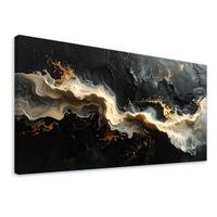 LEINWANDBILD Abstraktion 80x40cm - Schwarz, Textil (80/40cm) - Feeby