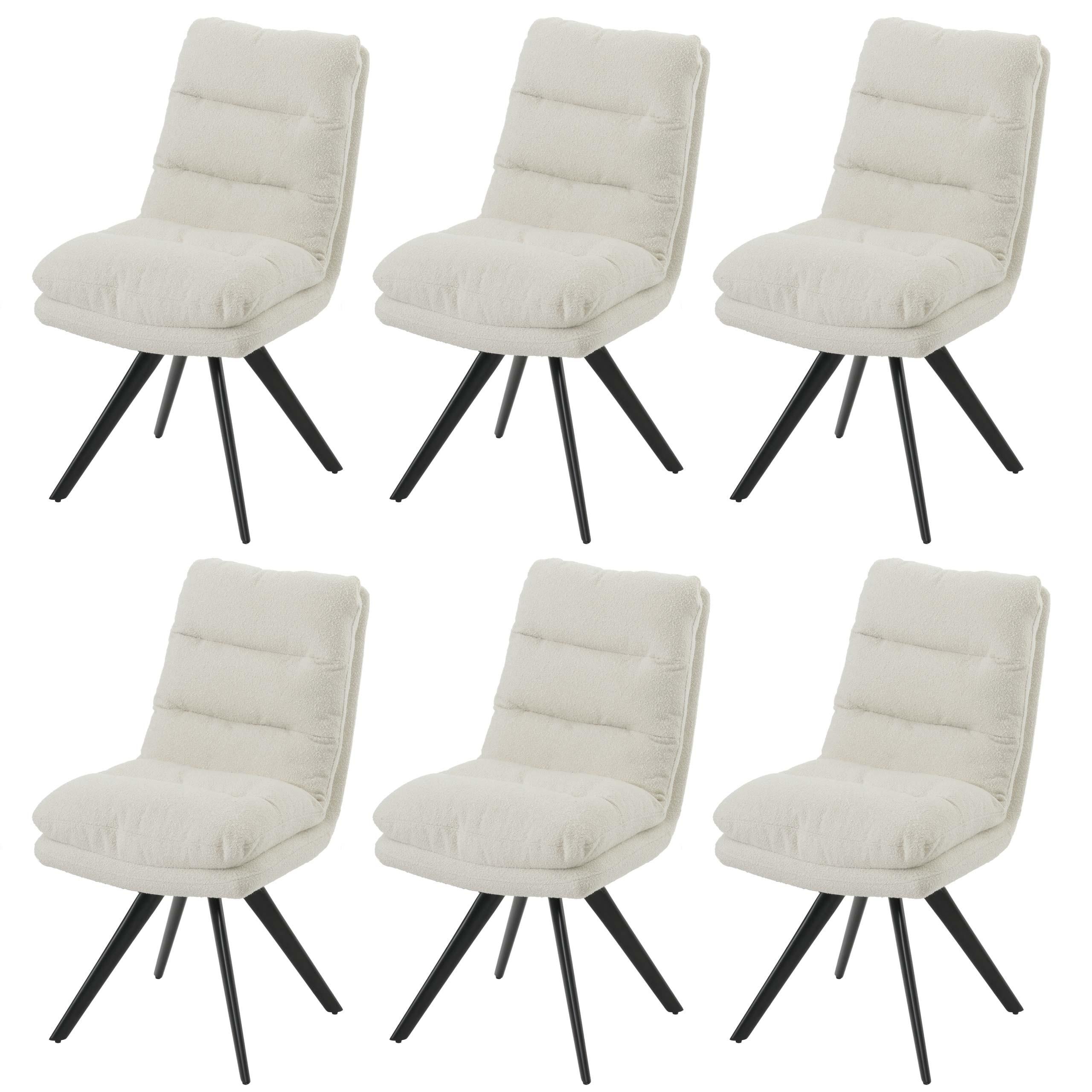 ESSZIMMERSTUHL Weiß 6er-Set - Creme/Weiß, Textil (48/92/68cm) - MCW