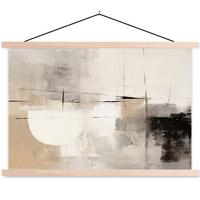 POSTER MIT MAGNETLEISTEN Abstrakt - Kunst - Grau Magnetleiste 120x80 cm - Hellgrau, Textil (120/80/0.15cm) - MuchoWow