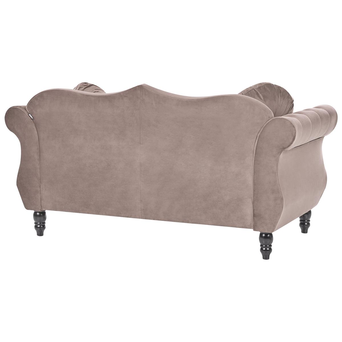 SOFA-SET 5-Sitzer Samtstoff Taupe Skien - Taupe, Textil (204/86/79cm) - Beliani