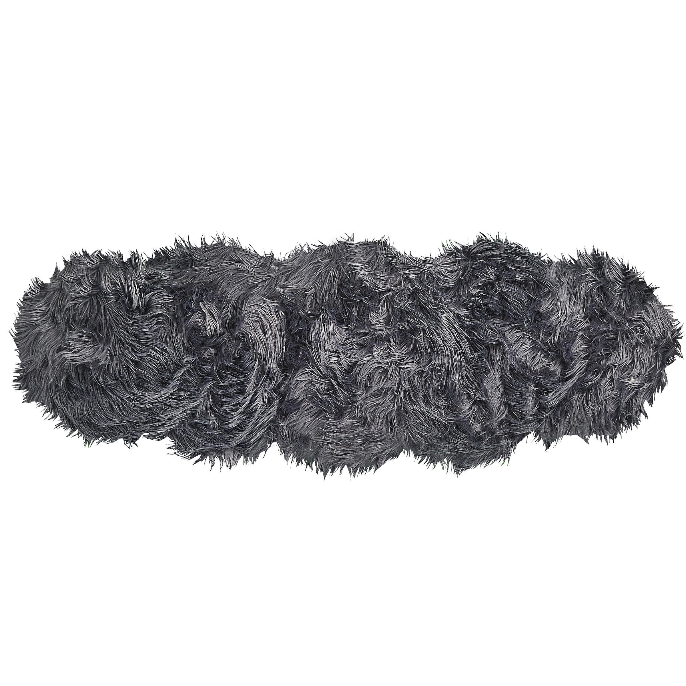 KUNSTSCHAFFELL-TEPPICH Mamungari 180/60 cm - Grau, Kunststoff (60/180cm) - Beliani