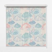 INNENROLLO - Fensterrollo - Rollo - 150x140 cm - Bunte Wolken mit Mustern - Blau, Kunststoff (150/140/0.5cm) - TULUP