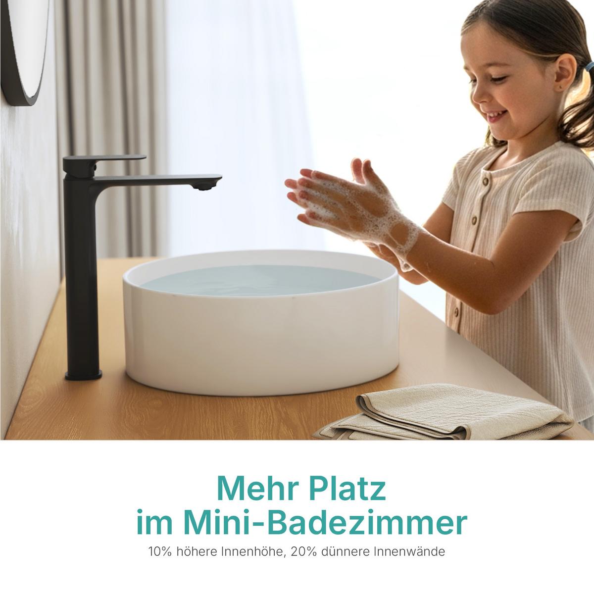 WASCHBECKEN zylindrisch Weiß Ø35,2 / 11,2 cm - Weiß, Keramik (35.2/11.2/35.2cm) - EMKE