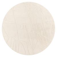 KURZFLORTEPPICH, mit Struktur, aus Polyester, Florhöhe 12 mm, Creme, Ø 120 cm - Beige, Textil (120/120cm) - KADIMA DESIGN