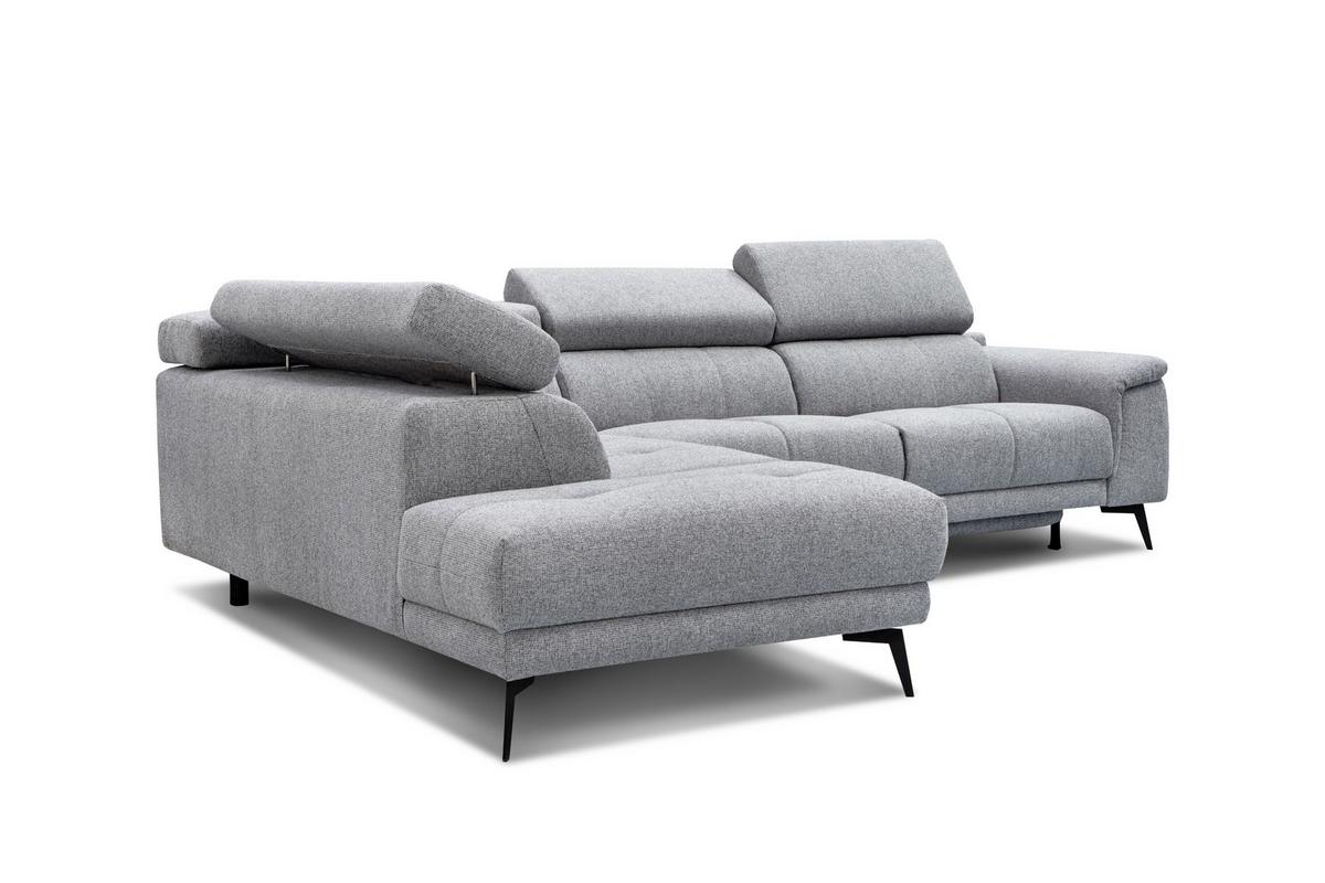 ECKSOFA FIERO 5-Sitzer mit 1 Relaxfunktion, silberfarben - Silberfarben, Holzwerkstoff/Textil (228/290cm) - Wozimo