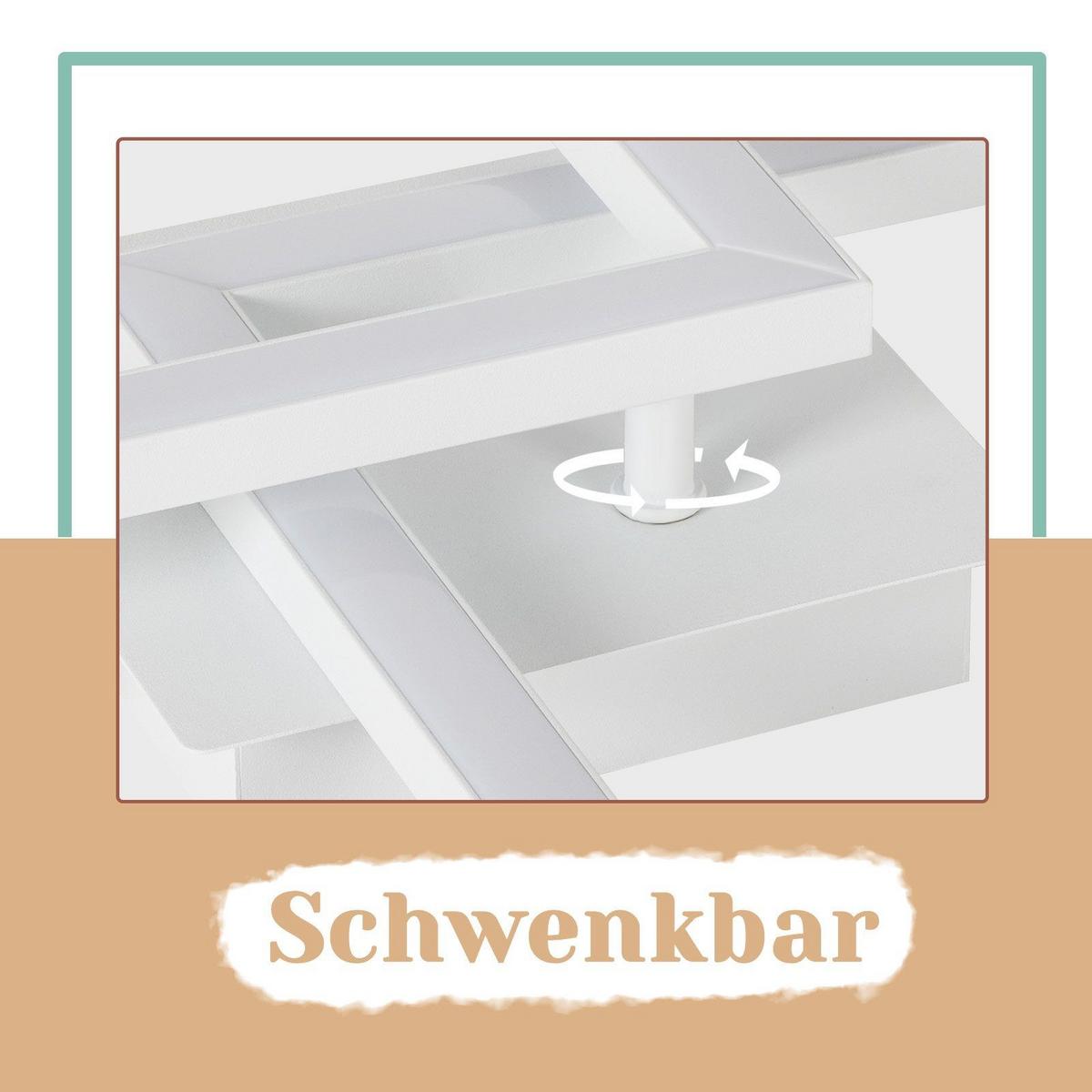 LED-DECKENLEUCHTE Eis 47/30/6 cm - Weiß, Metall (47/30/6cm) - Nettlife