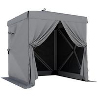 POP-UP-PAVILLON aus Oxfordstoff & Fiberglas Dunkelgrau - Dunkelgrau, Textil (185/205/185cm) - Outsunny
