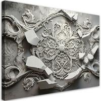 KUNSTDRUCK Silber 120/80 cm - Silberfarben, Textil (120/80cm) - KUNSTLOFT