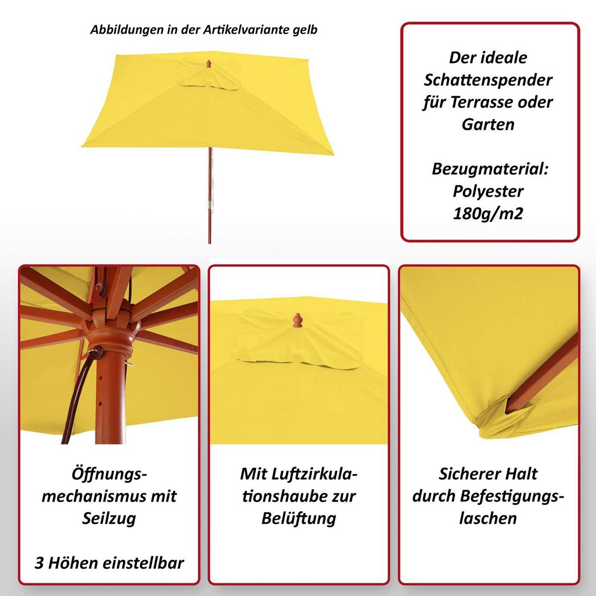 SONNENSCHIRM Orange - Orange, Holz (400/300cm) - MCW