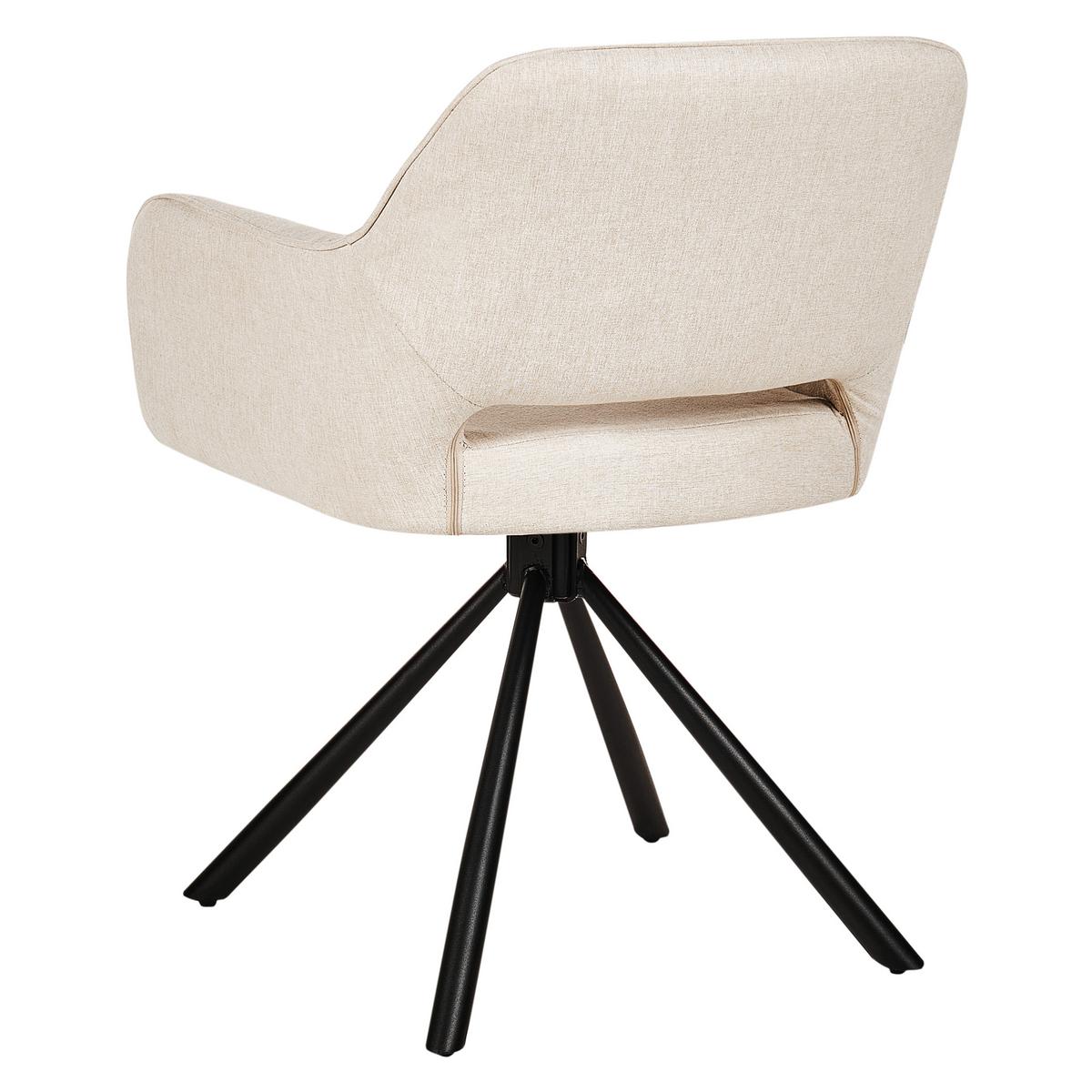 ESSZIMMERSTUHL 2er-Set Hellbeige Loures - Beige/Schwarz, Textil (56/80/63cm) - Beliani