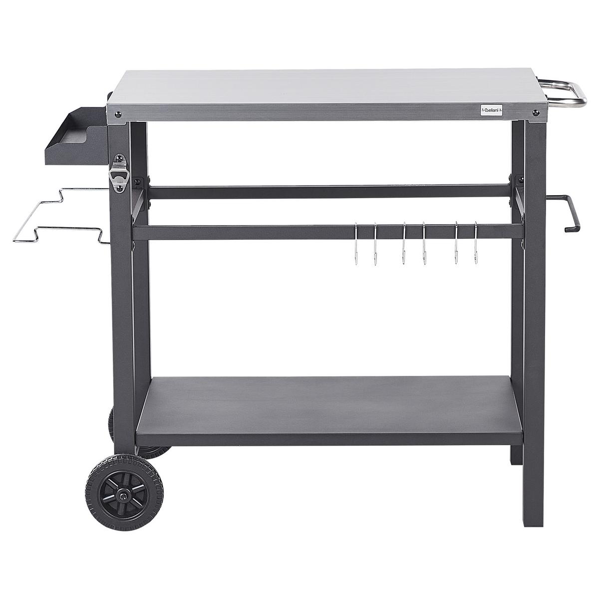 SERVIERWAGEN Schwarz Spiazzi - Silberfarben/Schwarz, Metall (60/83/115cm) - Beliani