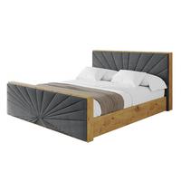 POLSTERBETT mit Bettkasten, Fußteil und Lattenrost, Boxbett mit Matratze H3/H4 - ENZO6-Z 120x200 Dunkelgrau - Anthrazit, Holzwerkstoff/Textil (120/200cm) - ALTDECOR