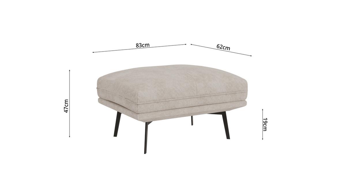 HOCKER Loris Beige Samt - Beige/Schwarz, Holz/Textil (83/47/62cm) - S-Style Möbel