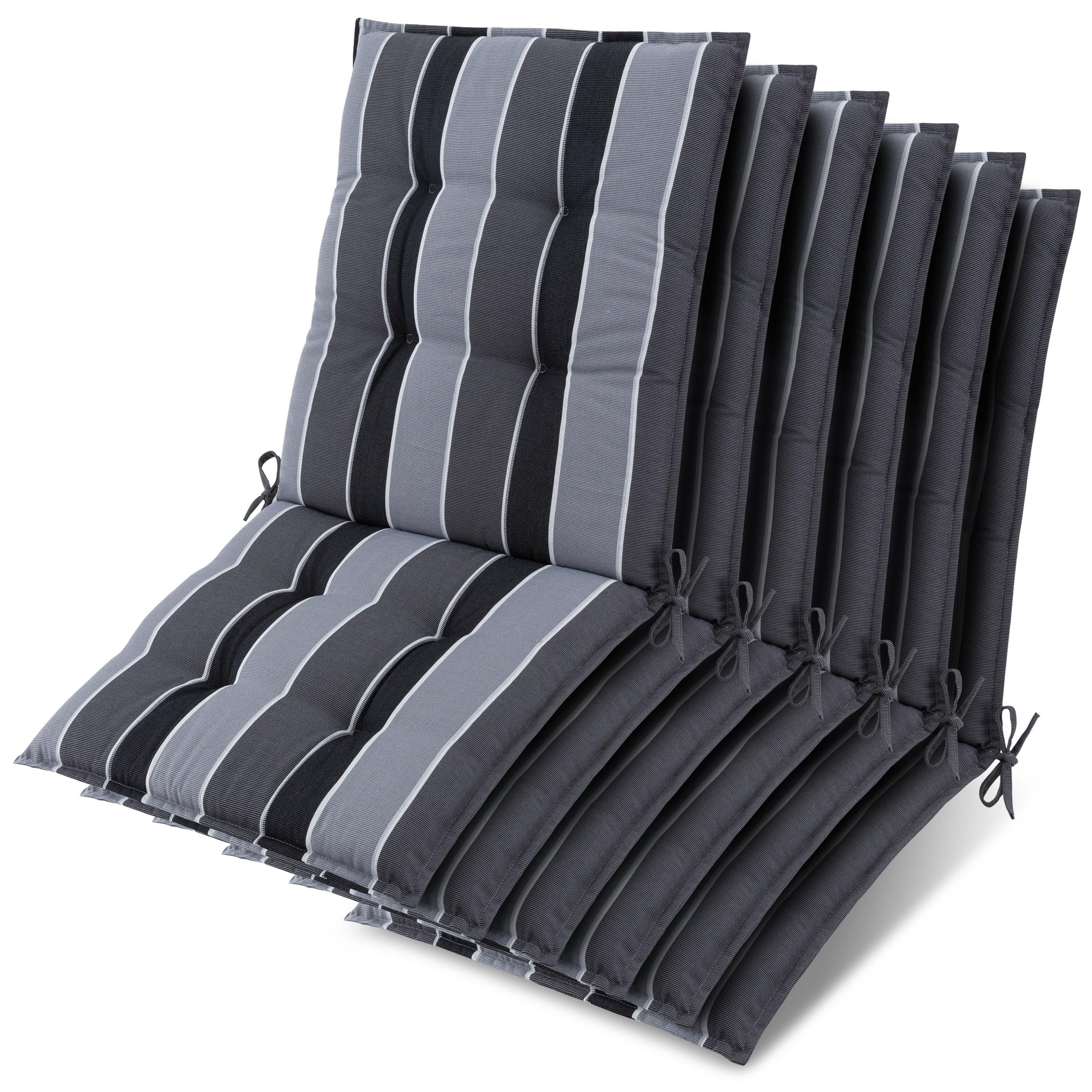 NIEDERLEHNER Sun-NL 105x50x8cm Anthrazit-Gestreift (6tlg) - Dunkelgrau, Textil (50/100cm) - Beautissu 