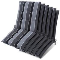NIEDERLEHNER Sun-NL 105x50x8cm Anthrazit-Gestreift (6tlg) - Dunkelgrau, Textil (50/100cm) - Beautissu 