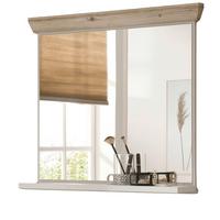 BADSPIEGEL Pinie weiß, Oslo Pinie Landhaus, Badspiegel mit Ablage, 80 x 72 cm - Weiß/Pinienfarben, Holzwerkstoff (80/72/15cm) - Furn.Design