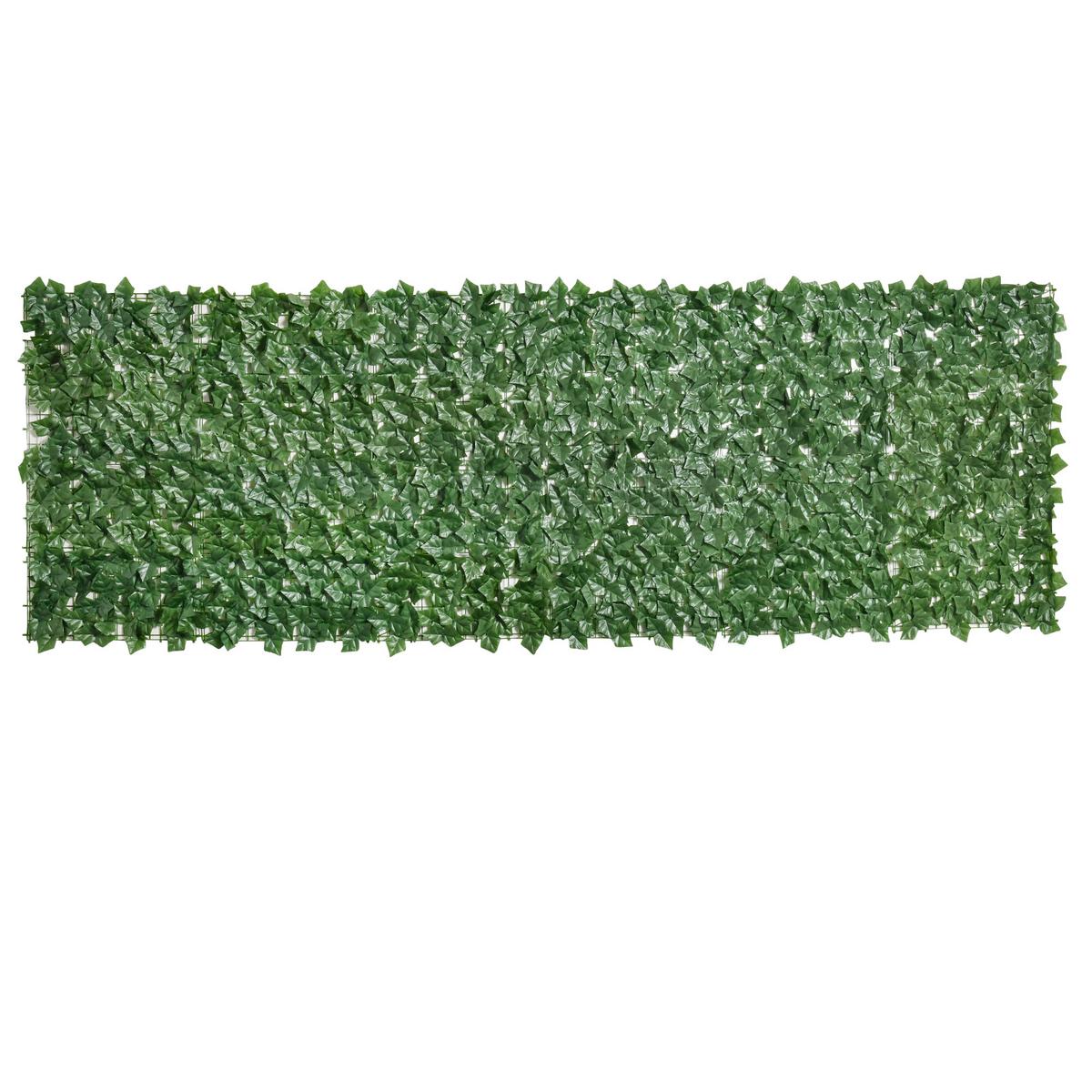KÜNSTLICHE Hecke Sichtschutzhecke Pflanzen Hecke Wanddekoration Dunkelgrün - Grün, Kunststoff (100/1cm) - Outsunny