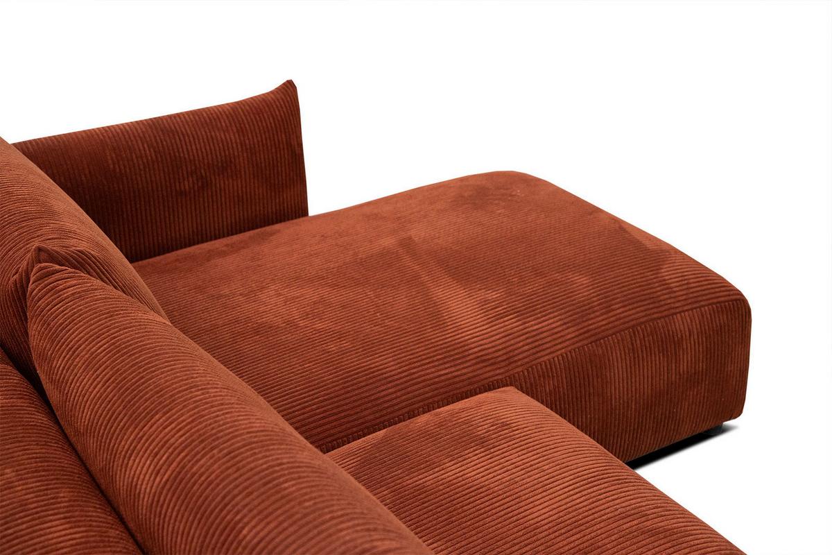 ECKSOFA TAUER 5-Sitzer, orange - Schwarz/Orange, Holzwerkstoff/Kunststoff (294/173cm) - Wozimo