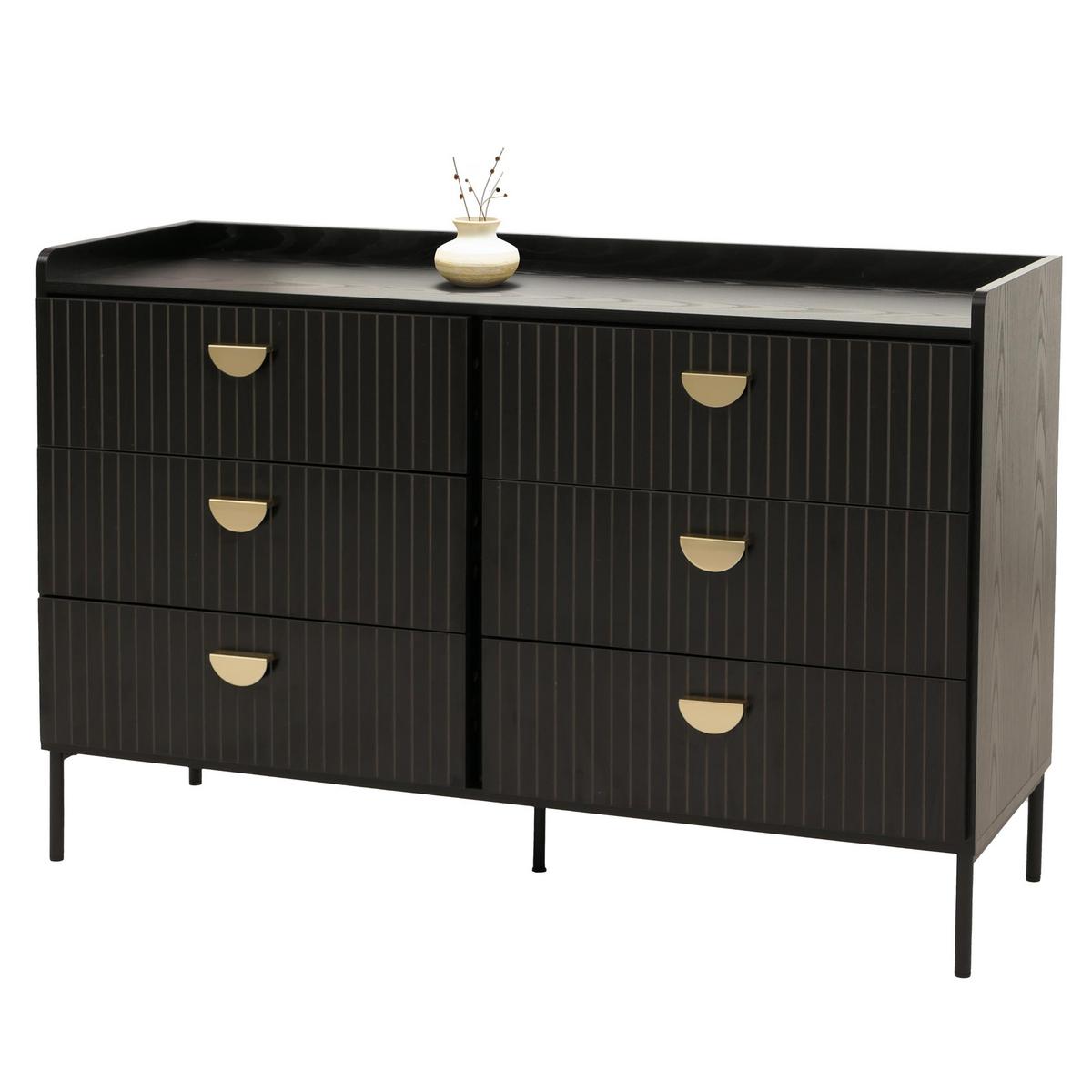 KOMMODE Schwarz - Schwarz, Holz (120/80/44cm) - MCW