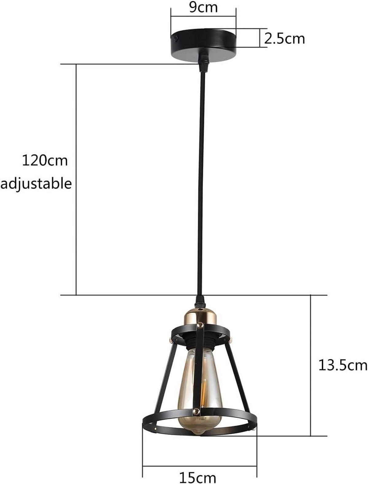 PENDELLEUCHTE Manfred 15/15/139 cm - Schwarz, Metall (15/15/139cm) - Nettlife