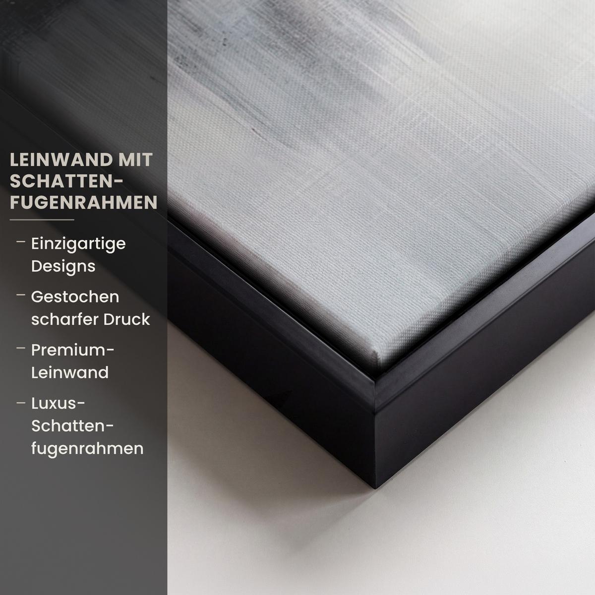 LEINWAND Bilder mit Rahmen - Abstrakt - Malerei - Christentum - Kreuz - 70x100 - Weiß, Textil (70/100cm) - MuchoWow