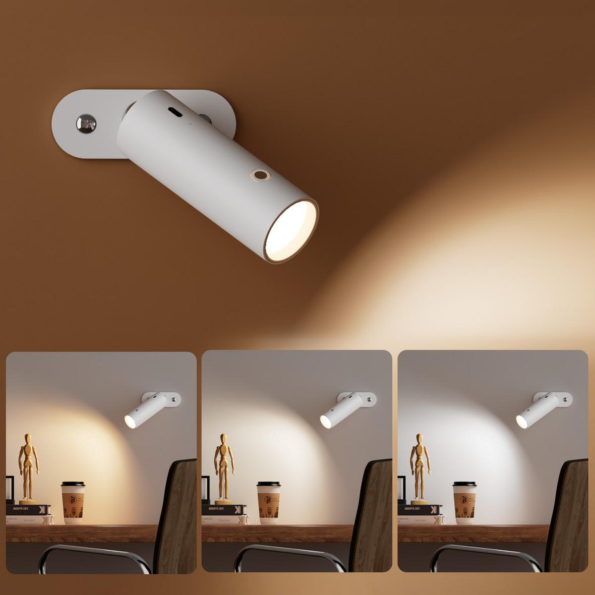 SCHREIBTISCHLAMPE LED Dimmbar Kabellos Weiß 32/12/12 cm - Weiß, Metall (33/12/33cm) - EMKE