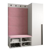 GARDEROBEN-SET 134/184/42 - Pink/Schwarz, Holz/Kunststoff (134/184/42cm) - MÖBEL KRYSPOL