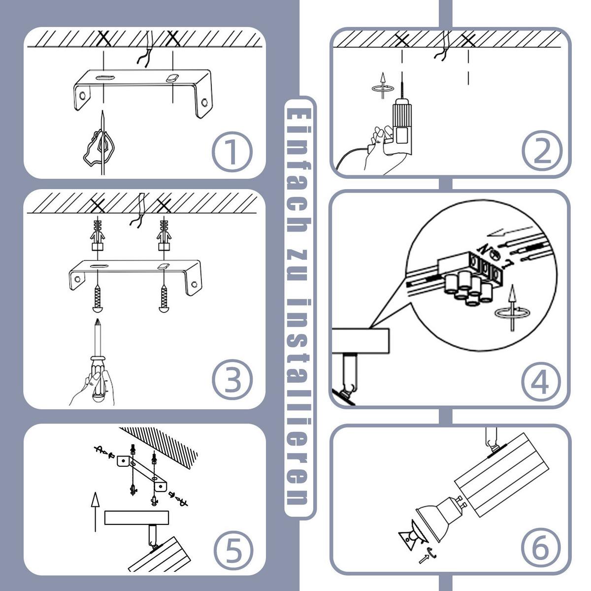 DECKENSTRAHLER Adorf 1-flammig 10/2.5/15.3 cm - Schwarz, Metall (10/2.5/15.3cm) - Nettlife