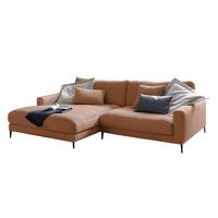 ECKSOFA CARA Braun Cord - Schwarz/Braun, Textil/Metall (272/190cm) - KAWOLA