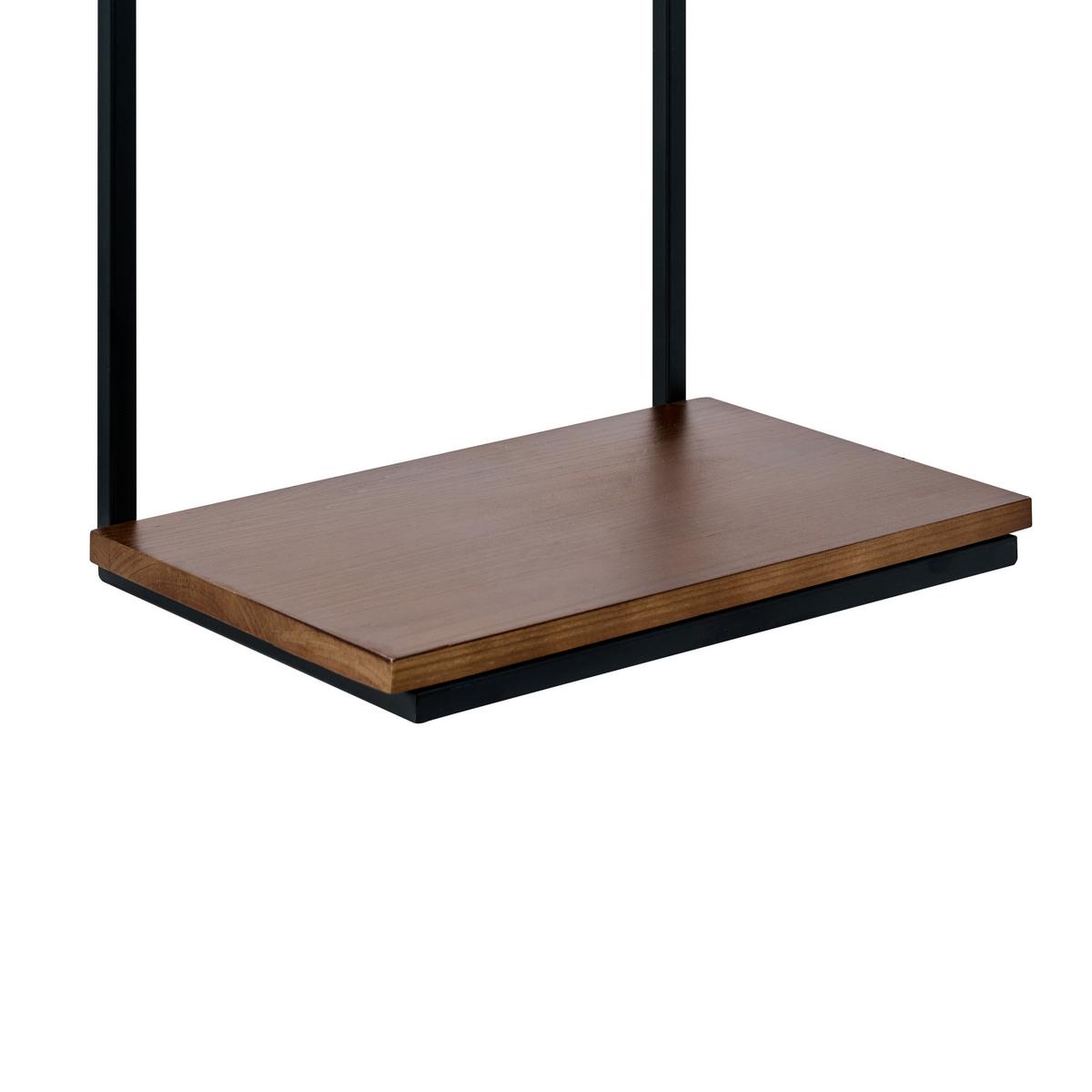 WANDREGAL Metall Schwarz Lolog - Schwarz/Braun, Metall (30/60/20cm) - Beliani
