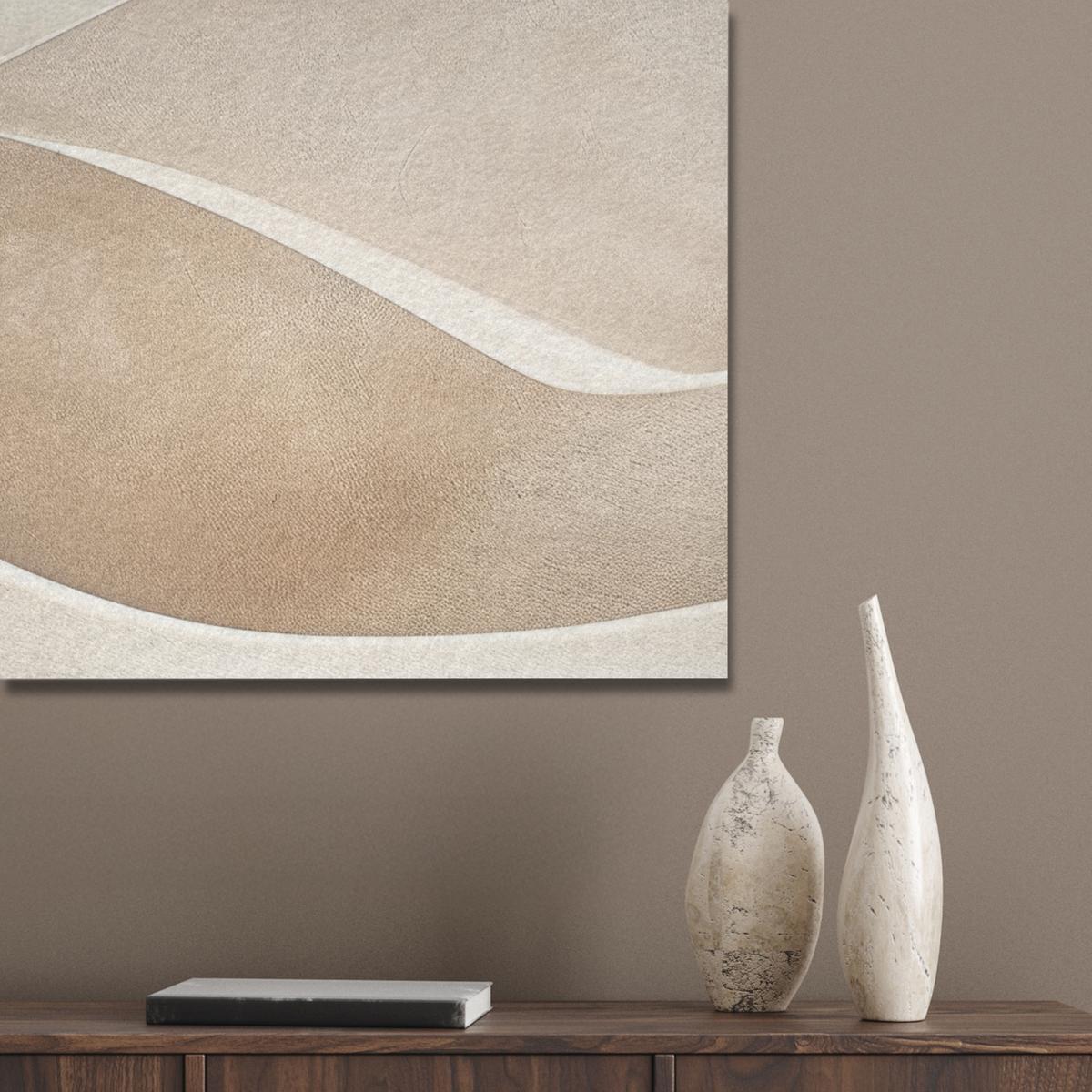 AKUSTIKBILD Beige - Natur - Abstrakt - Modern Akustikpaneele 90x90 cm - Beige, Kunststoff (90/90/0.9cm) - MuchoWow