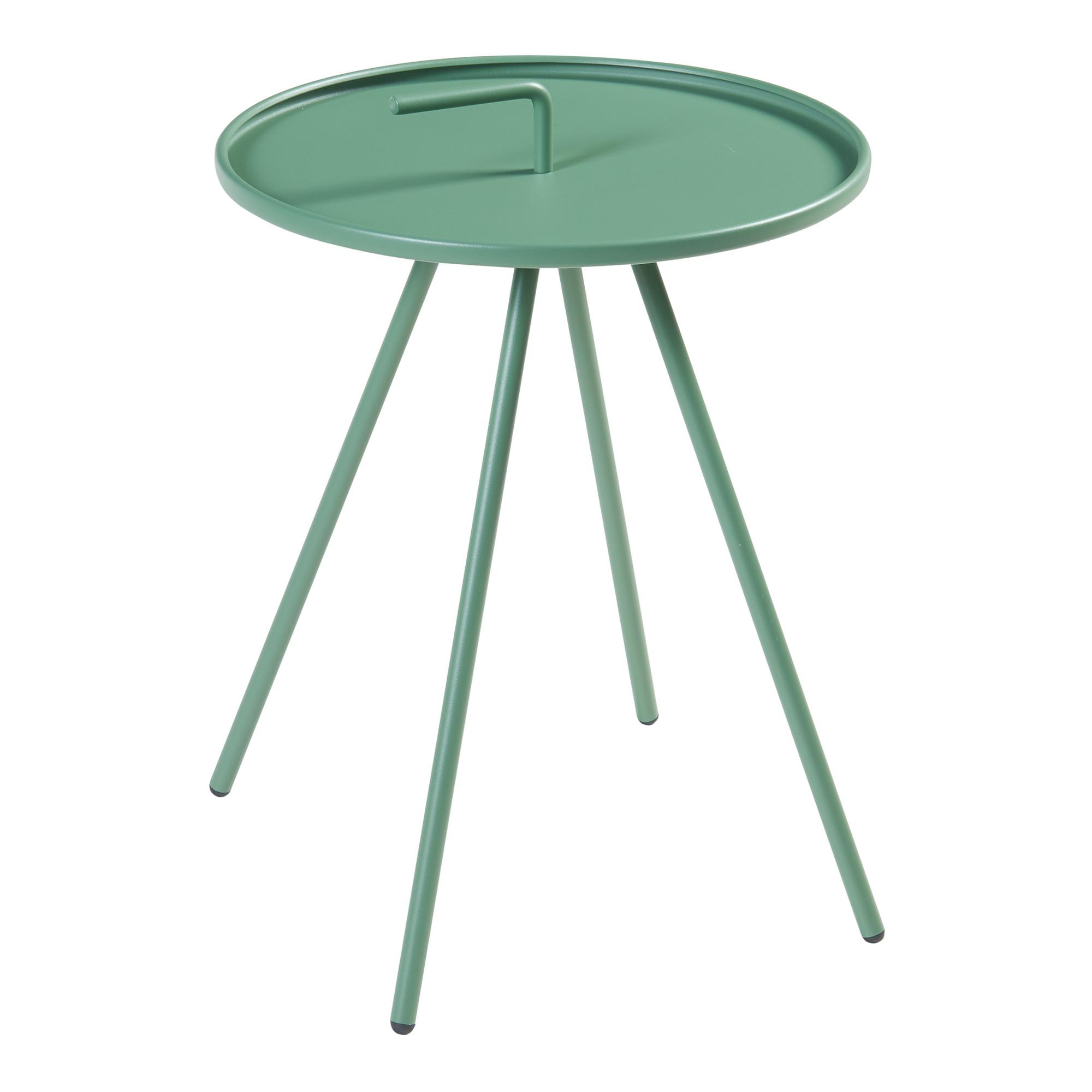 GARTEN-BEISTELLTISCH Fosen - Grün, Metall (42/42/55cm) - [en.casa]