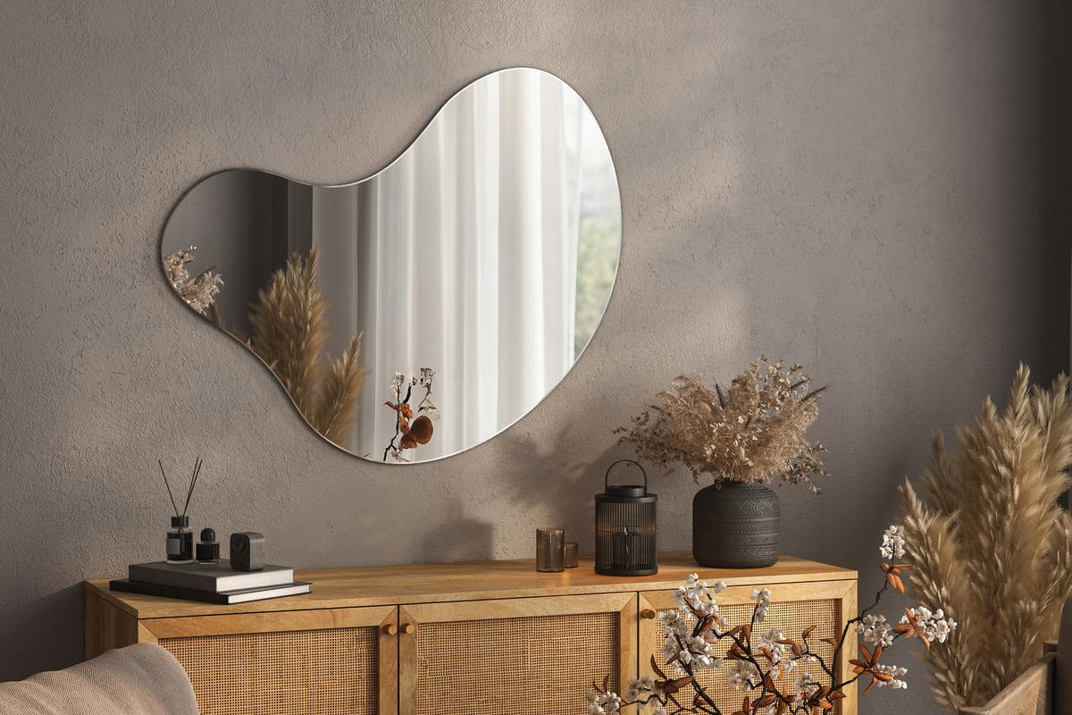 SPIEGEL 58 x 57,5 cm Asymmetrische Form - Transparent, Glas (58/57.5/0.4cm) - TULUP