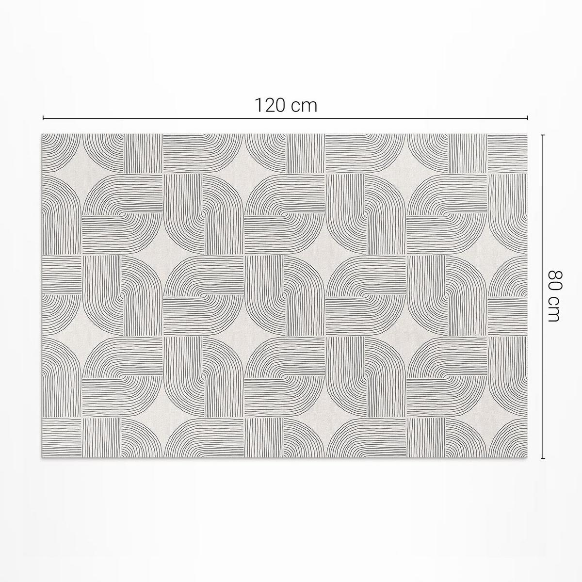 TEPPICH 80x120 cm Linearer Zopf Vintage Muster - Beige, Kunststoff (80/120cm) - Wallfluent