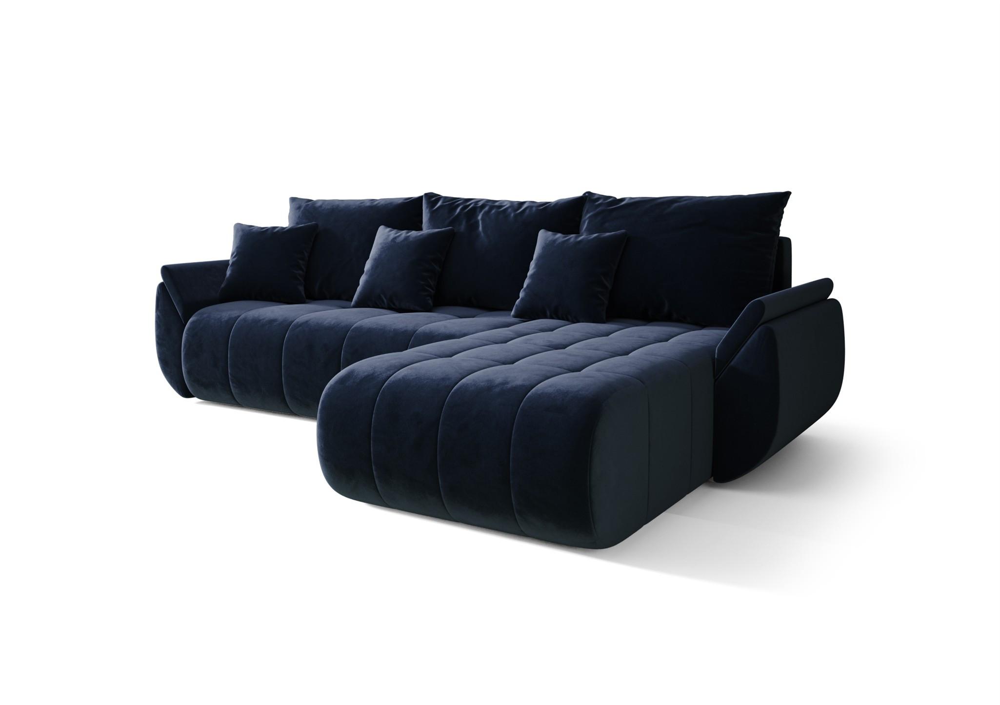 ECKSOFA Akita - Dunkelblau, Holzwerkstoff/Textil (280/185cm) - Fun Möbel