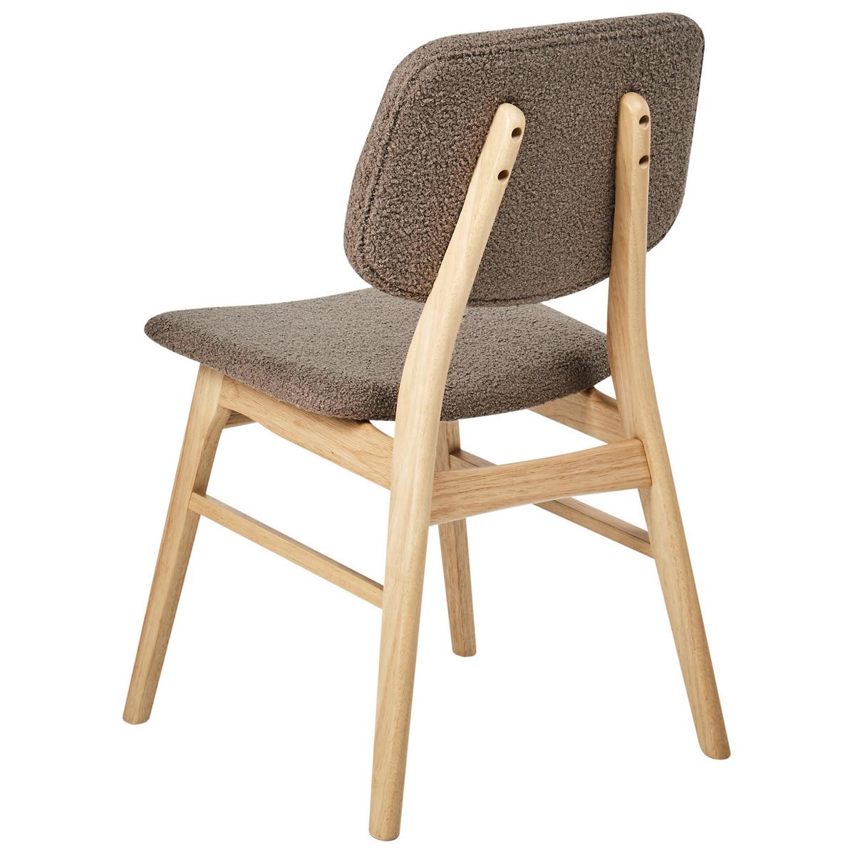 ESSZIMMERSTUHL 2er-Set Hellbraun/Taupe Elaine - Braun/Grau, Textil (48/81/54cm) - Beliani