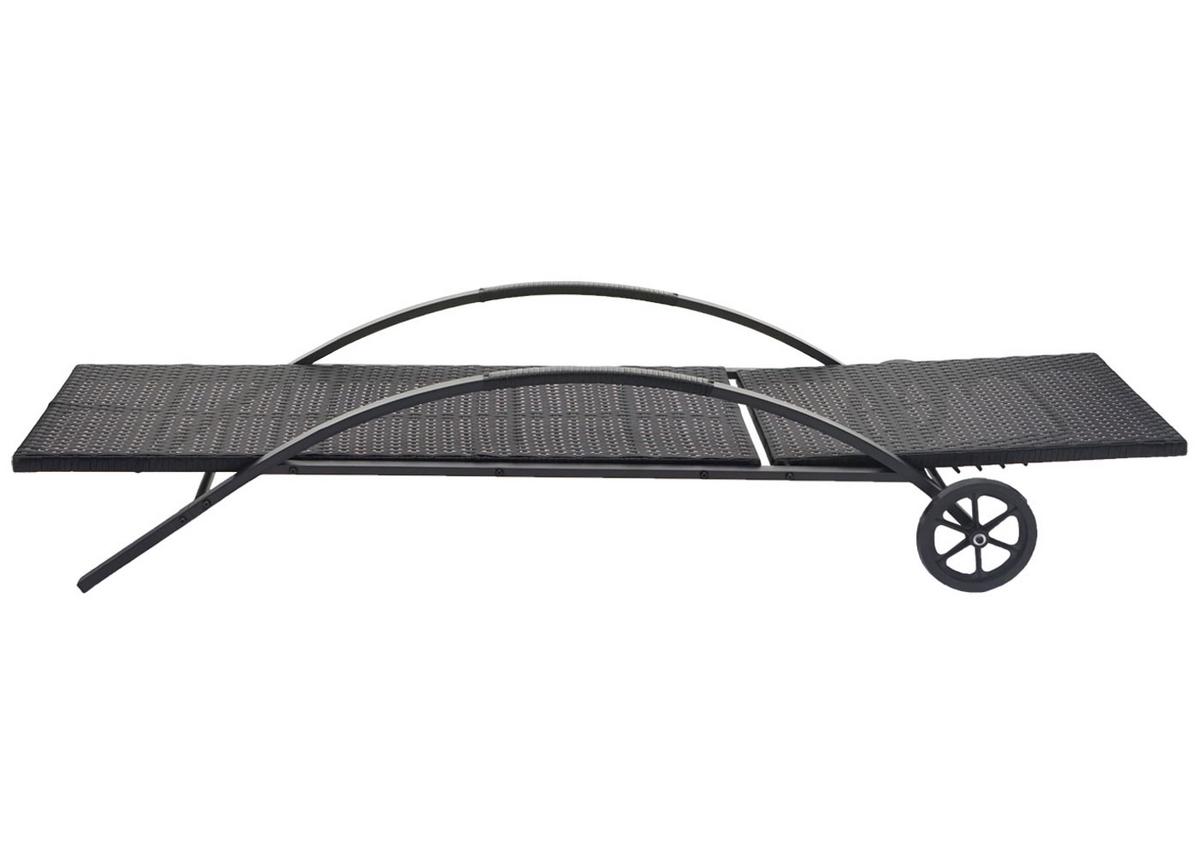 SONNENLIEGE Schwarz, Beige - Beige/Schwarz, Kunststoff (65/87/200cm) - MCW