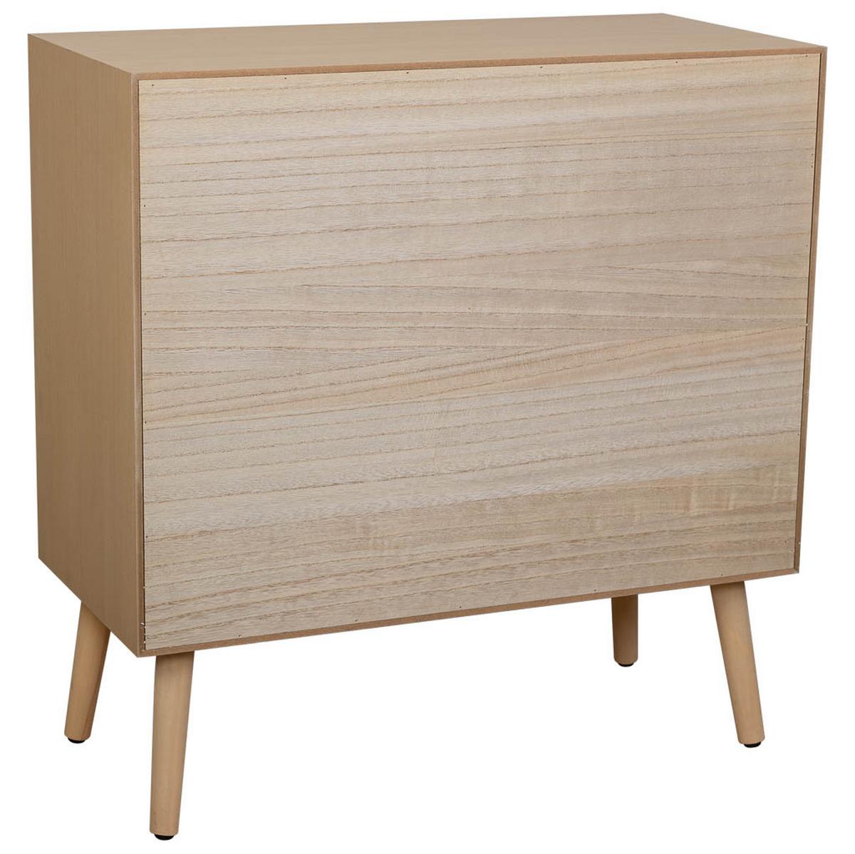 KOMMODE aus MDF und Rattan und Gitter, braun, 75x35x78cm - Braun, Holzwerkstoff (75/78/35cm) - Wanderlust