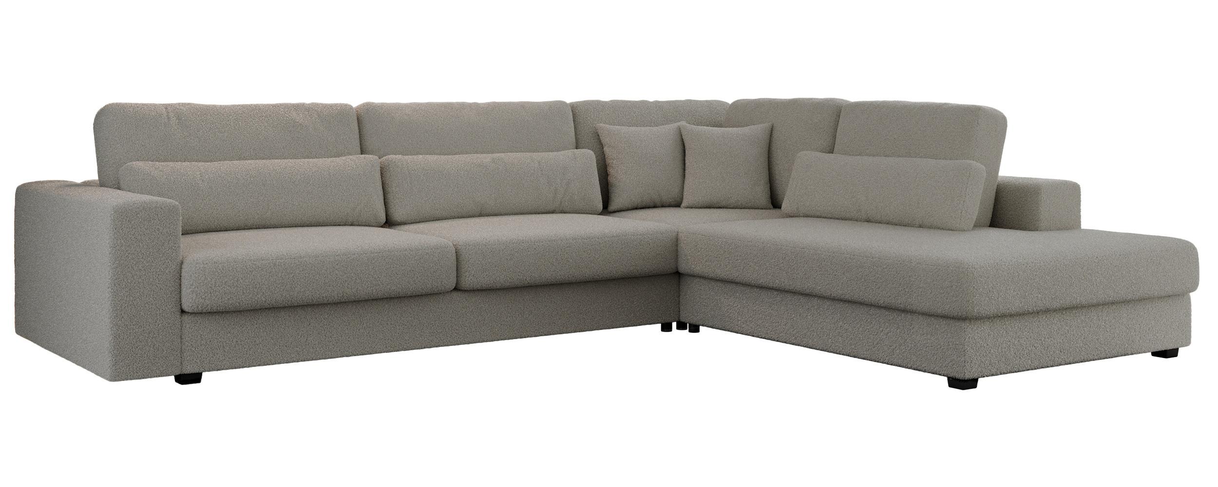 ECKSOFA Savona Grau Boucle - rechts - Schwarz/Grau, Kunststoff/Textil (249/316cm) - MKS