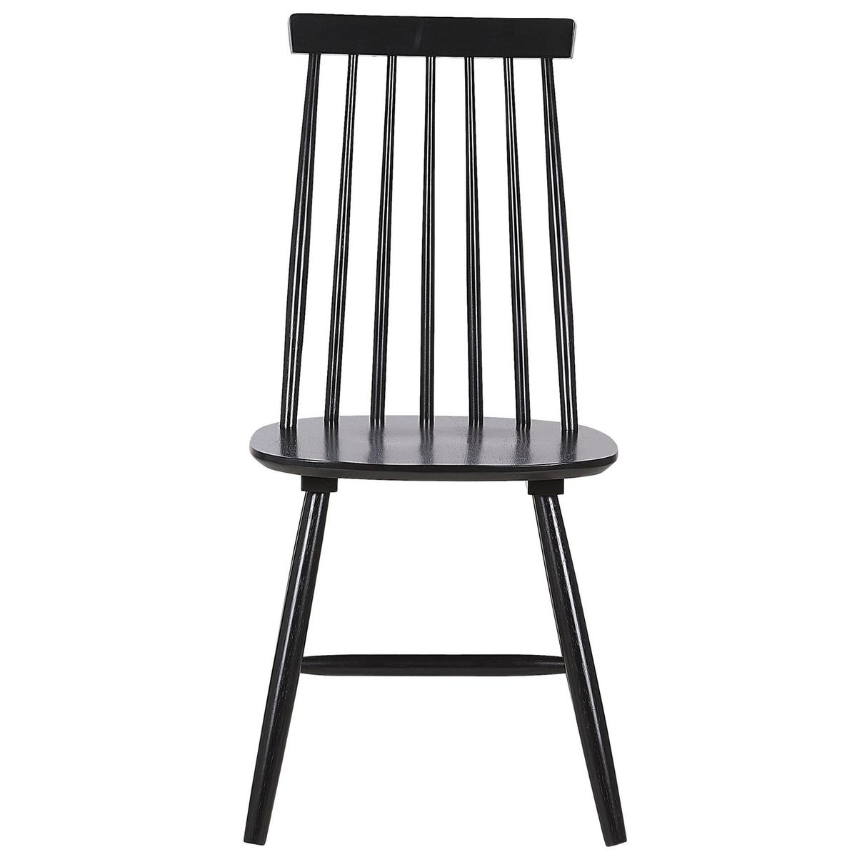 ESSZIMMERSTUHL 2er-Set Gummibaumholz Schwarz Burbank - Schwarz, Holz (45/95/44cm) - Beliani