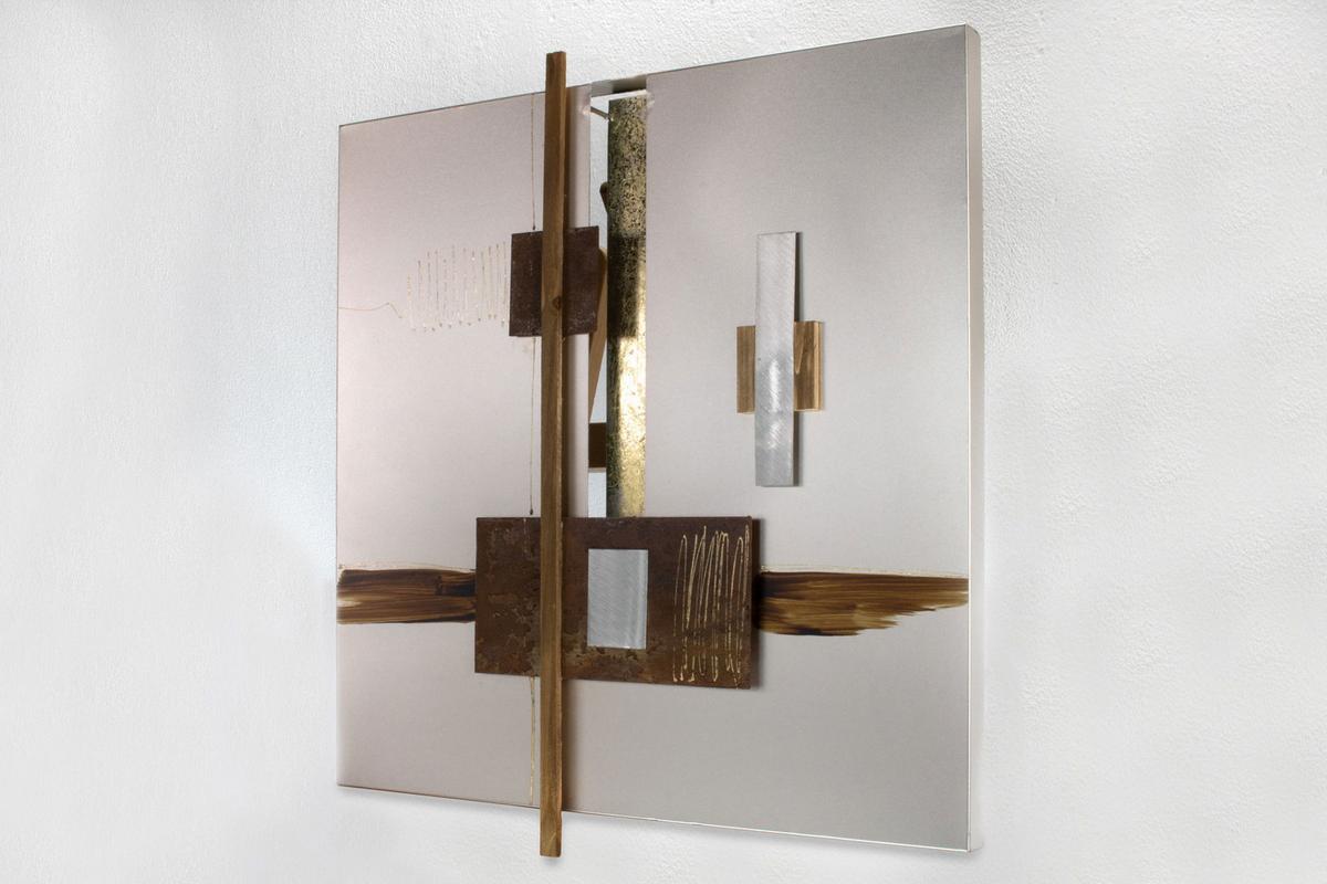 WANDDEKO Gold 83/83 cm - Goldfarben/Braun, Metall (2/83/6cm) - KUNSTLOFT