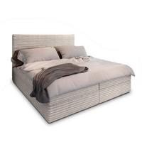 BOXBETT PISA 160x200 cm mit Matratze und Topper - Creme - Creme, Holz (160/200cm) - MASSENO